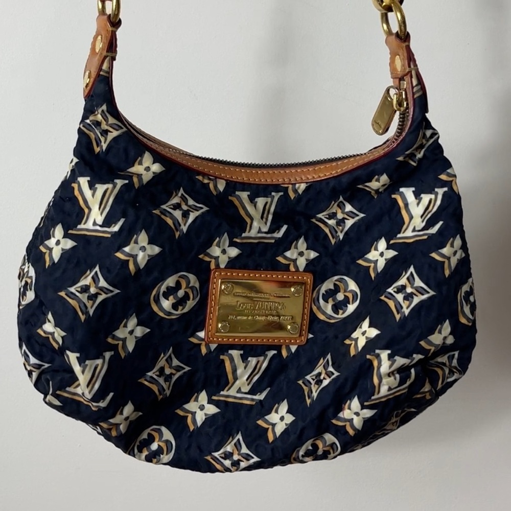 Louis Vuitton Monogram Shoulder Navy Yellow Nylon Bag